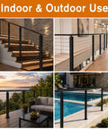 50 Pack Black Cable Railing Kit Deck Ready Setup With Dead Simple Stainless Steel Cables Hidden Mounting Hardware For 2x2 Posts Sleek Turnbuckle Free Rig Ideal For Patios And Fences in indoor and outdoor settings.