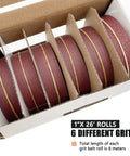 Emery Cloth Roll Set Six Grits 80 150 240 320 400 600 Pro Grade Heavy Duty for woodworking and metal 8 meter rolls in box