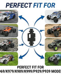 Black Carbon Fiber RC Car Chassis For WLtoys K969 K979 K989 K999 P929 P939 shown with compatible models.