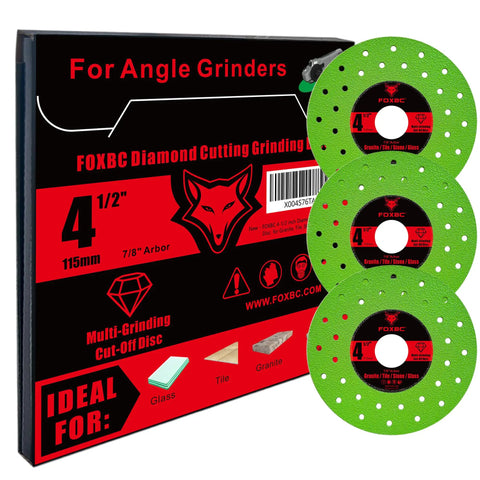 4-1/2 Inch Diamond Cut Off Discs for Angle Grinder, Ultra-Thin Multi-Material Tile Cutter Blades, 7/8 Inch Arbor, 3 Pack