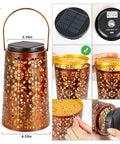 4 Pack Solar Lanterns Outdoor Waterproof Hanging Lights Dual Modes Cool White And Warm White for patio decor, detailed view
