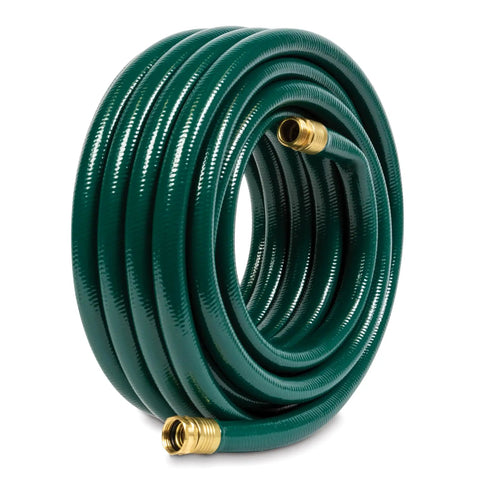Heavy Duty Flexogen Three Quarters Inch By Fifty Foot Garden Hose With Eight Layer Construction And Five Hundred Psi Burst Strength, Kink Resistant, Ergonomic Brass Couplings, Pro Grade Built To Last coiled hose