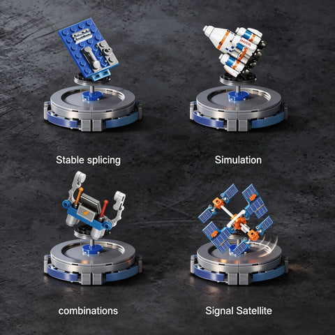 Space Rocket Building Kit For Kids Aged 6 To 14 With 1065 Pcs Spaceship Display Model Set showing four detailed module builds