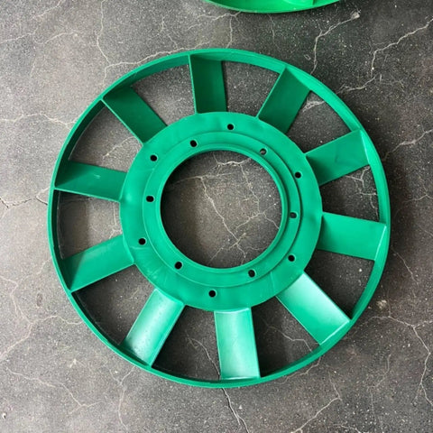 Heavy Duty Compressor Cooling Fan Replacement Impeller with Precision Molded Rotor on gray surface, designed for industrial use.