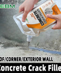 500G Busted Driveway Rescue High Flex Self Leveling Concrete Crack Filler Fast Dry Waterproof Sealant Cement Repair Paste for Outdoor Patio Pavers Heavy Duty Structural Sealant being applied to a crack in a concrete wall.