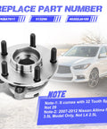 Front Wheel Hub Bearing Assembly Direct Fit Replacement For Nissan Altima Maxima Murano Pathfinder And Infiniti JX35 QX50 QX60 VKBA7611 513296 40202JA100