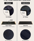 Comparison of Grippy Rubber Stair Treads Non Slip Outdoor 35x10 Inches 5 Pack, showing thickness and shipping differences.