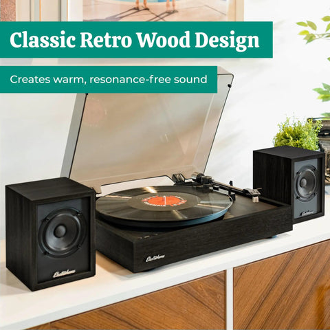 Powered Bookshelf Speakers With Built-In Amplifier And 3-Inch Drivers For Turntables, TV, PC, And Wireless Music Streaming