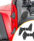 8 Pcs Body Door Hinge Set For Wrangler JK JKU Unlimited 07 18 Aluminum Interior Door Hinges Kit Black on red vehicle