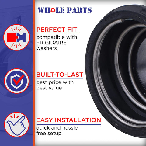 Beefed Up Whole Parts Washer Tub Seal Kit 5303279394 Main Center Seal Assembly Replacement For Select Washers Non OEM Easy Install Durable Build Replaces AP2142342 And More black washer tub seal compatible with Frigidaire