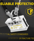No Fuss Two Way Standing Seam Roof Anchor With Heavy Duty Five Thousand Pound Lock showing smooth galvanized rig and safety hooks.