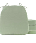 Comfy Cozy Dining Chair Cushions Set Of 4 With Ties For Indoor And Outdoor Use Non Slip Backing Machine Washable Removable Covers 16x16x2 Sage Green