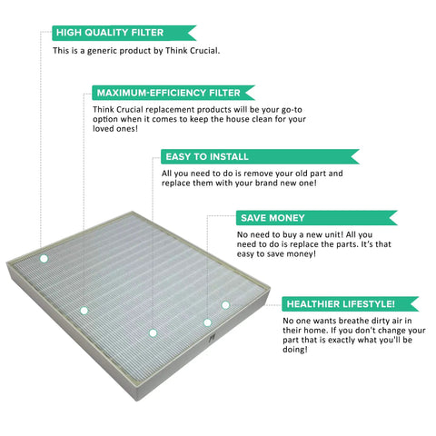 Replacement Air Purifier Filter Compatible With Whirlpool AP450 AP45030HO And AP510 Models, white filter with installation tips