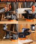 Beefy Heavy Duty Bench Vise With Six Inch Jaw 8800 Lbs Clamping Force 360 Degree Rotatable Base And Anvil in use