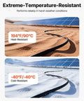 Solar Panel Wire Kit 50 Ft Black And 50 Ft Red, 10 AWG PV Tinned Copper Extension Cable, showing heat and cold resistance outdoors.