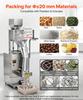 No Hassle Automatic Powder Filler And Bag Sealer, Precision Digital Scale Packing System For Coffee Beans, Spices, Grains And Seeds, Plug And Play Setup For Fast Daily Output in a stainless steel design.