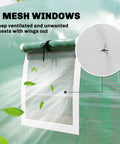 Walk In Tunnel Greenhouse With Shelves And Mesh Door showing mesh window detail for ventilation