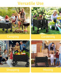 Beast Mode Hauler Collapsible Wagon With Wheels For Groceries And Gear, Folding Utility Cart in use for camping, gardening, shopping, moving.