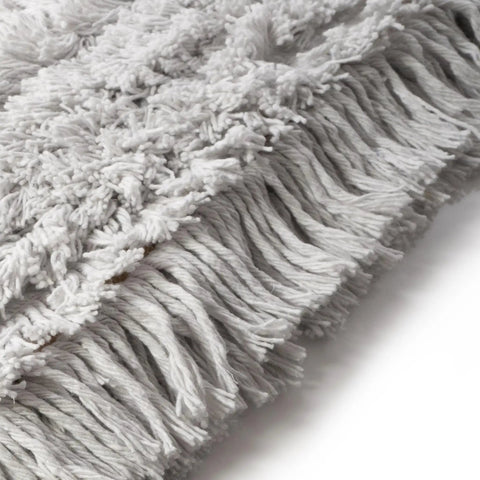 Close-up of gray cotton head of Workhorse Commercial Dust Mop 48 Inch, designed for effective dry sweeping.