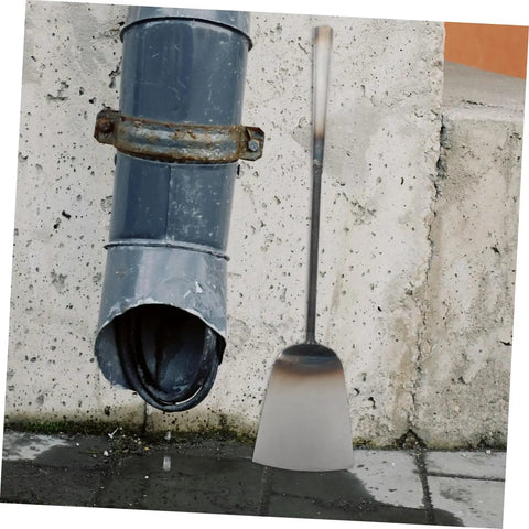 Long Handle Gutter Cleaning Shovel Set 4 Pack beside outdoor gutter for sifting debris and household use