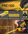Two In One Digital Tape Measure With 16 Ft Rechargeable Tape Pocket Friendly No Laser Auto Retract Clear High Precision Digital Readout Easy To Use For Home Renovations DIY Projects And On Site Measurements, 16ft tape