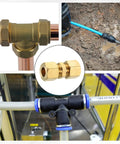 Brass compression tube fittings for 10mm OD copper/PEX tubes; straight coupling adapters with ferrules.
