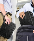 Premium Hella Protective 11 Inch iPad Portfolio Sleeve Case Fits All Recent Apple Tablet Models With Ultra Cushioned Interior, being carried in hand and stored in a backpack.