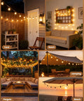 Outdoor String Lights 29 Feet G40 LED Patio Lighting Plug In With 13 Plastic Edison Bulbs And 1 Spare Waterproof Connectable