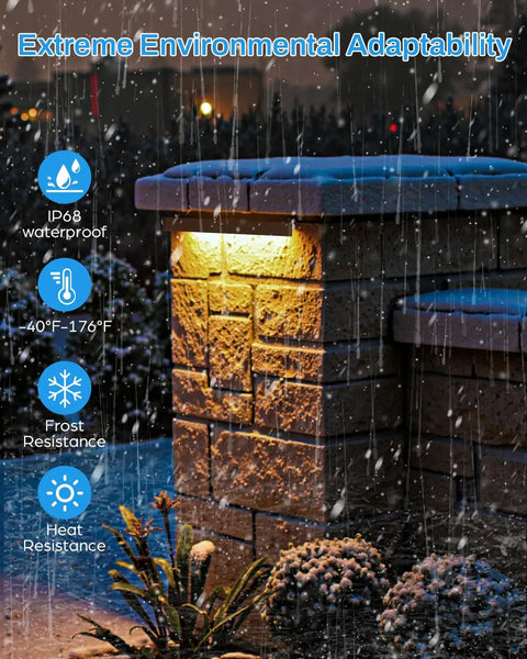 8 Pack 7 Inch LED Hardscape Lighting Kit Dope Outdoor Step Lights For Pavers And Retaining Walls IP68 Waterproof