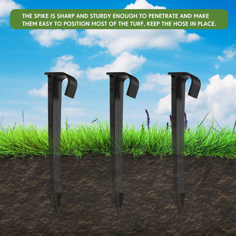 Pack Of 100 Half Inch Irrigation Tubing Hold Down Stakes Beefed Up Heavy Duty Anchors For Sprinkler Garden Landscaping Drip Lines Three Quarters Inch By Four Point Three Three Inch installed in soil