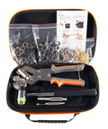 Pro Grade Grommet Kit with hammer, 200x10mm, 300x6mm grommets, plier, and bag for DIY tarps, leather belts, fabric banners