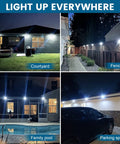 Solar Outdoor Security Lights Wireless Motion Sensor Waterproof LED Path Lighting for Front Door Backyard Steps Garage Garden with 400LM Output 4 Pack Durable Weatherproof Design in various outdoor settings