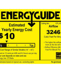 Energy guide label for Five Blade 52 Inch Chrome Ceiling Fan With Crystal Chandelier and Three Light Fixtures, showing $10 yearly cost.