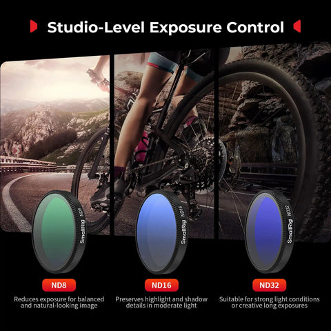 All In One ND Filter Kit For DJI Osmo Action 6 With Five Pack Including CPL ND8 ND16 ND32 Snap On Polarizing Filters demonstration