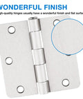 Top Shelf 24 Pack Brushed Nickel Door Hinges 3.5 Inch Square With Rounded Corners 6 Hole Pattern for smooth operation and durability.
