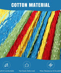 Handwoven Mayan Hammock With Carry Bag Big Family Size Portable Rope Hammock material close-up in colorful multicolor