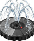 Sun Powered Solar Fountain Pump With 2000mAh Battery And Indicator LED, 3.5W glass flower shape, water flowing from seven nozzles.