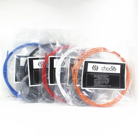 Pro Grade Stainless Steel PTFE Coated Shift Cable And 2000Mm Cuttable Housing Kit For Shimano And SRAM in red, white, blue, orange