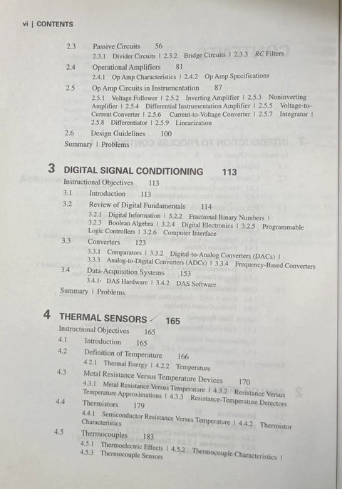 Contents page from Ultimate Practical Guide To Process Control Instrumentation Technology For Engineers And Tech Pros.