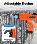 Electric Rebar Tier Gun 8mm To 34mm Automatic Tying Tool For Reinforcing Bar Pro Grade Lightweight Cordless Rebar Tying Machine With 12V Battery Easy One Hand Operation Orange in use