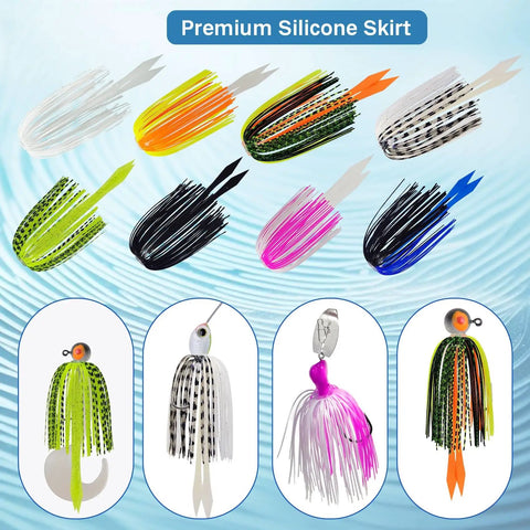 Slick Silicone Jig Skirts For Spinnerbaits And Buzzbaits With Shimmering Flakes 12 Color Bass Fishing lure replacement strands
