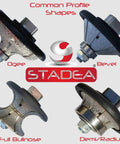 Common profile shapes including ogee, bevel, full bullnose, and demi/radius for stone edges. Brand: Stadea