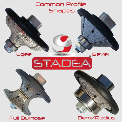 Diamond Radius Profile Wheel Bit Heavy Duty Pro Grade For Granite Marble Stone Countertop Edging 1 Inch Radius Demi B25 Vacuum Brazed tool