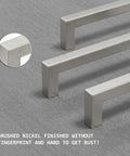 5 Inch Brushed Nickel Cabinet Pulls 10 Pack Square Handles Modern Stainless Steel Hardware for cabinets drawers dressers.