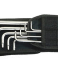 Stainless Steel Imperial Hex Key Set With Belt Pouch Nine Piece Pro Grade Kit For SAE Sizes Three Thirty Second To Three Eighths Inch