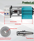 BT30 ATC Spindle Kit Non Powered 5000 RPM Pneumatic Cylinder with dimensions and gear details for metal engraving