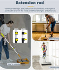 Pro Grade Self Leveling Cement Tool Kit With Stainless Steel Rake And Scraper 22 Inch Self Leveling Rake in use with telescopic pole