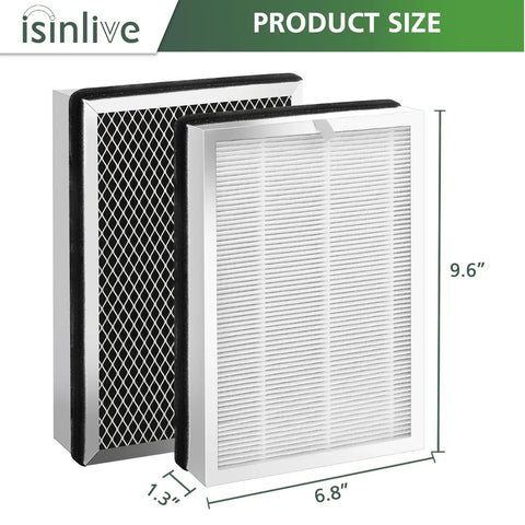 4-Pack Replacement Filter For MA Series Air Purifiers 25W 25B 25S, 3 In 1 Activated Carbon Filter For Wildfire Smoke Odors