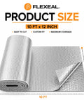 Heavy Duty Double Bubble Insulation Roll With 4 Layer Reflective Foil Barriers 10 ft by 12 inch for thermal insulation.