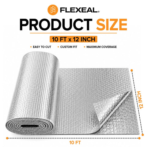 Heavy Duty Double Bubble Insulation Roll With 4 Layer Reflective Foil Barriers 10 ft by 12 inch for thermal insulation.